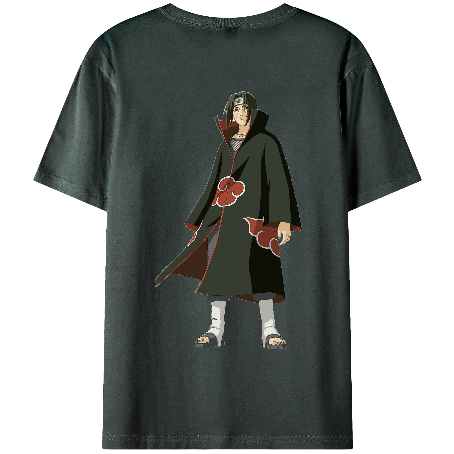 （画像用） NARUTO -ナルト- うちは イタチ Uchiha Itachi 綿100％ メンズ半袖Tシャツ（バックプリント） 通気性